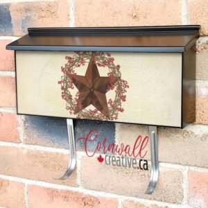 Country Wreath with Star Wall-mounted Townhouse Mailbox Cover