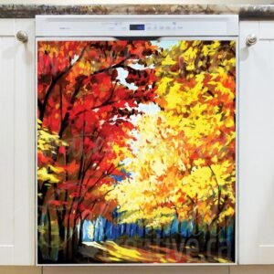 Colorful Autumn Trees Magnetic Dishwasher Door Cover