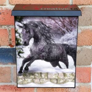 Beautiful Winter Horse #4 Colonial Mailbox Cover