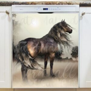 Beautiful Horse in the Fog Magnetic Dishwasher Door Cover