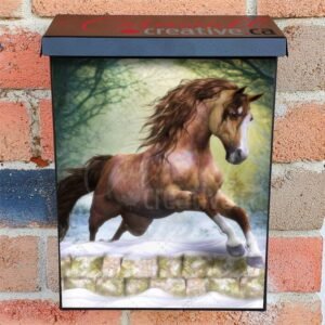 Beautiful Winter Horse #3 Colonial Mailbox Cover