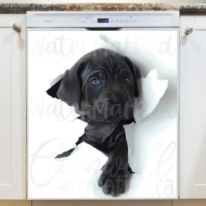 Cute Blue Eyed Puppy Magnetic Dishwasher Door Cover