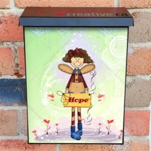 Cute Angel with a Sign   Hope Colonial Mailbox Cover