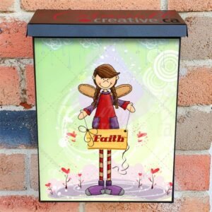 Cute Angel with a Sign   Faith Colonial Mailbox Cover