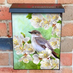 Little Bird on a Blossoming Tree Colonial Mailbox Cover