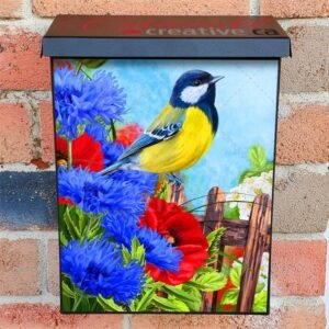 Little Bird on the Fence Colonial Mailbox Cover