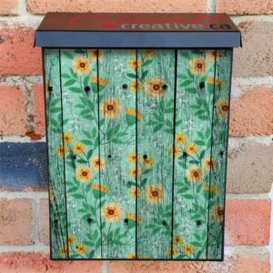 Painted Flowers on Wood #2 Colonial Mailbox Cover