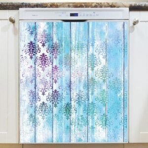 Painted Flowers on Wood #4 Magnetic Dishwasher Door Cover