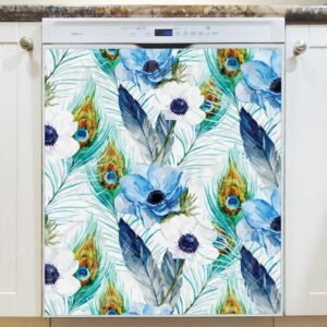 Feathers and Flowers Magnetic Dishwasher Door Cover