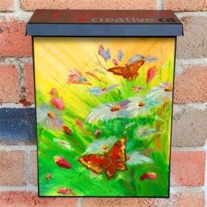 Butterflies on the Flowers Colonial Mailbox Cover