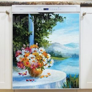Summer Lake Cottage Porch Magnetic Dishwasher Door Cover
