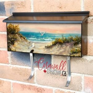 Summertime at the Beach with Seagulls Wall-mounted Townhouse Mailbox Cover