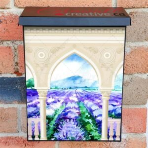 Lavender Garden Gate Colonial Mailbox Cover