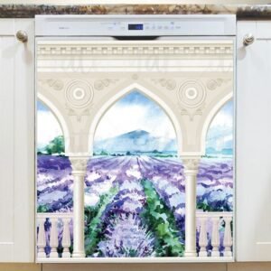 Lavender Garden Gate Magnetic Dishwasher Door Cover