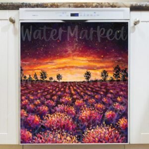 Lavender Field After Sunset Magnetic Dishwasher Door Cover