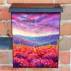 Girl in the Lavender Field Colonial Mailbox Cover