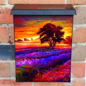 Colorful Lavender Field Colonial Mailbox Cover