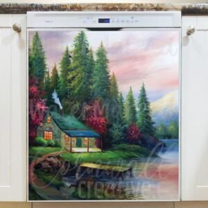 Cozy Cottage Beside the Lake Magnetic Dishwasher Door Cover