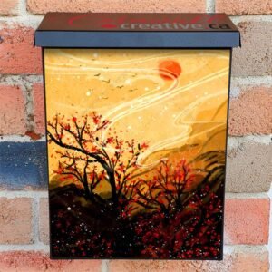 Windy October Sunset Colonial Mailbox Cover
