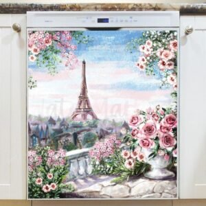 Mediterranean Garden Gate Magnetic Dishwasher Door Cover