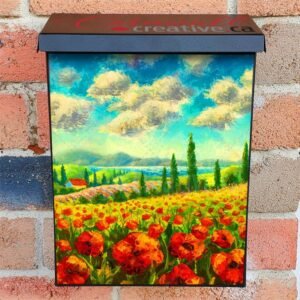 Poppy Field in Tuscany Colonial Mailbox Cover