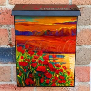 Oceanside Poppies in the Sunset Colonial Mailbox Cover