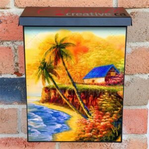 Tropical Seacoast Cottage Colonial Mailbox Cover