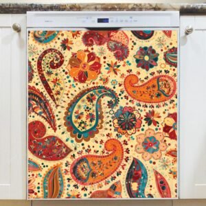 Cute Paisley Design Magnetic Dishwasher Door Cover