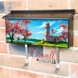 Summer Vacation in the Lighthouse Wall-mounted Townhouse Mailbox Cover