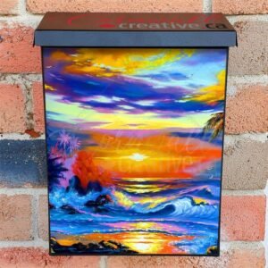 Tropical Sunset over the Sea Colonial Mailbox Cover