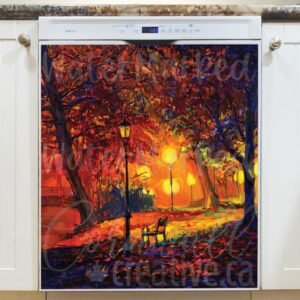Autumn Evening at the Park Magnetic Dishwasher Door Cover