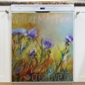 Flowers in the Rain Magnetic Dishwasher Door Cover