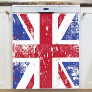 Grunge British Flag Magnetic Dishwasher Door Cover