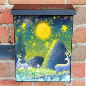Magical Forest with Two Deer Colonial Mailbox Cover