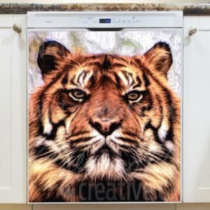 Resting Tiger Face Magnetic Dishwasher Door Cover