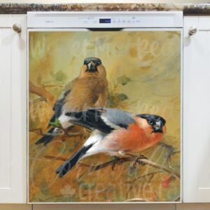 Bullfinches by Archibald Thorburn Magnetic Dishwasher Door Cover