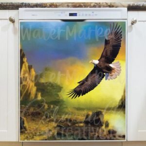 Eagle Flying Over the Lake#2 Magnetic Dishwasher Door Cover
