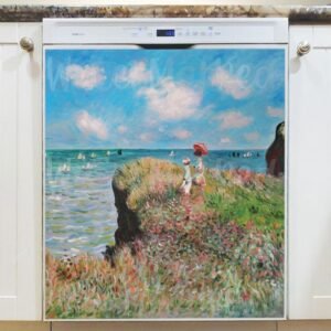 Cliff Walk at Pourville by Claude Monet Magnetic Dishwasher Door Cover
