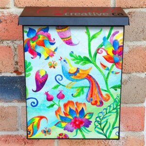 Spring Folk Bird and Flowers Colonial Mailbox Cover
