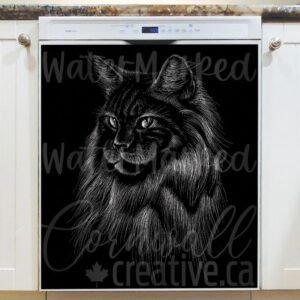 Beautiful White Persian Cat Magnetic Dishwasher Door Cover