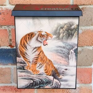 Beautiful Roaring Tiger Colonial Mailbox Cover