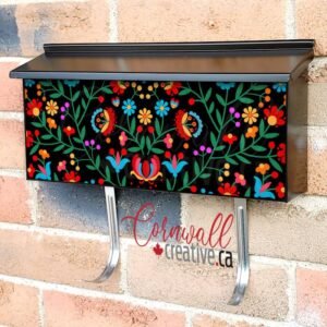 Eastern European Folklore Flowers Wall-mounted Townhouse Mailbox Cover