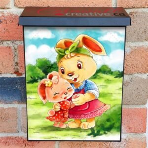 Mommy and Baby Bunny Colonial Mailbox Cover