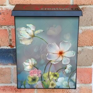 Blooming White Flowers Colonial Mailbox Cover