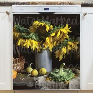 Still Life with Sunflowers #1 Magnetic Dishwasher Door Cover