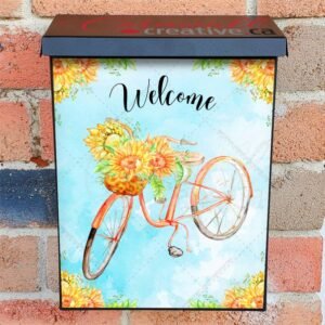 Sunflower Bike Colonial Mailbox Cover