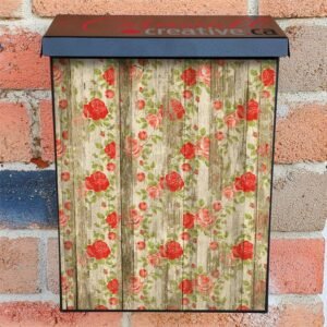 Painted Flowers on Wood #6 Colonial Mailbox Cover