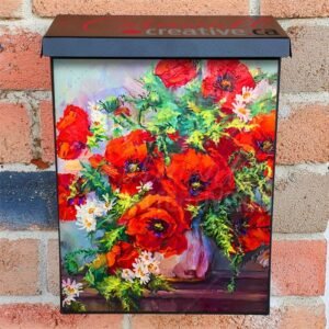 Summer Poppies in a Vase Colonial Mailbox Cover
