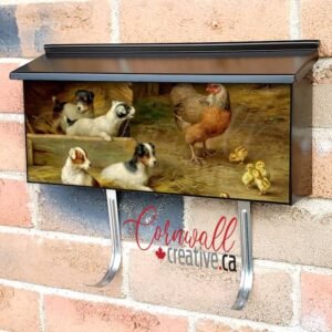 Puppies and Chickens Wall-mounted Townhouse Mailbox Cover