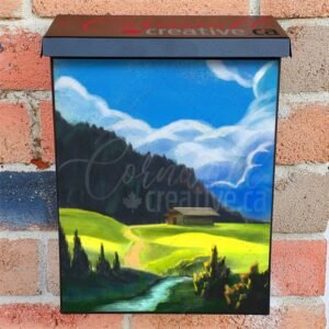 Farmhouse in the Meadow Colonial Mailbox Cover